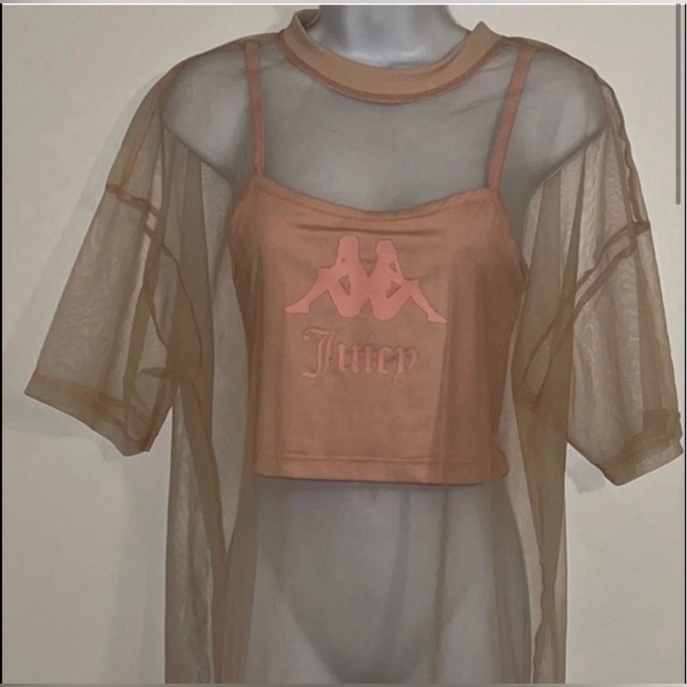 NWT AUTHENTIC Kappa Juicy Couture Crop Top/mesh Shirt